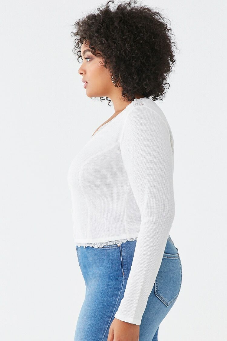 Plus Size Lace-Trim Top