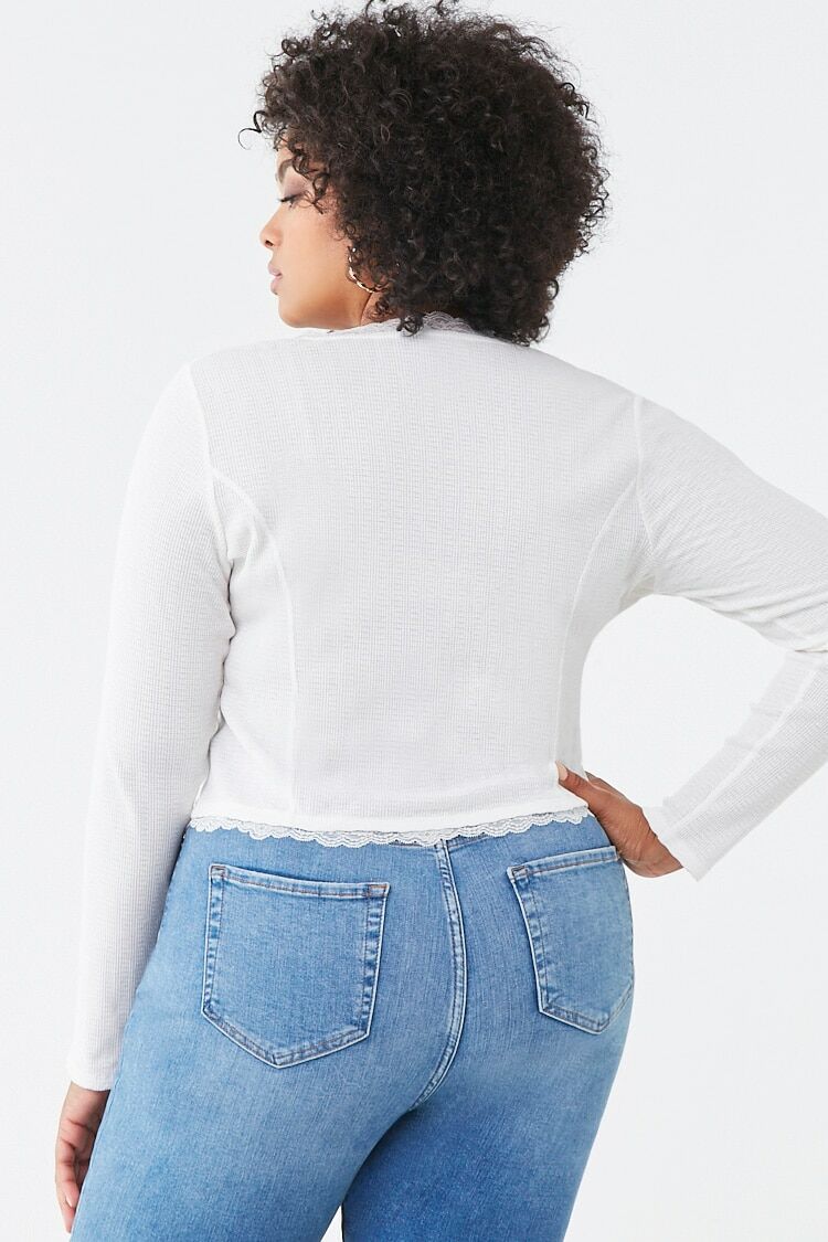 Plus Size Lace-Trim Top