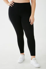 Plus Size Striped-Trim Leggings