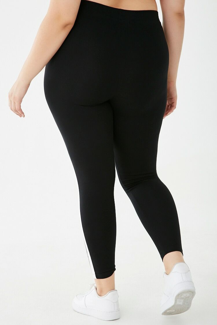 Plus Size Striped-Trim Leggings