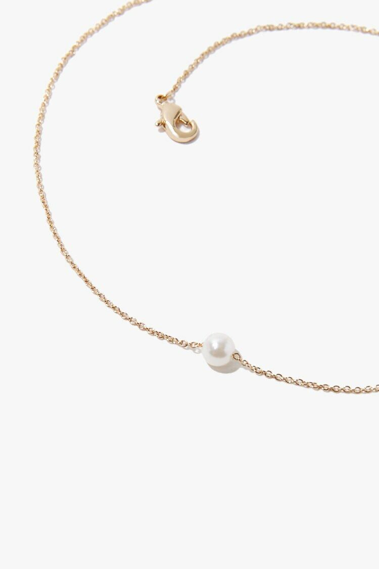 Faux Pearl Charm Necklace