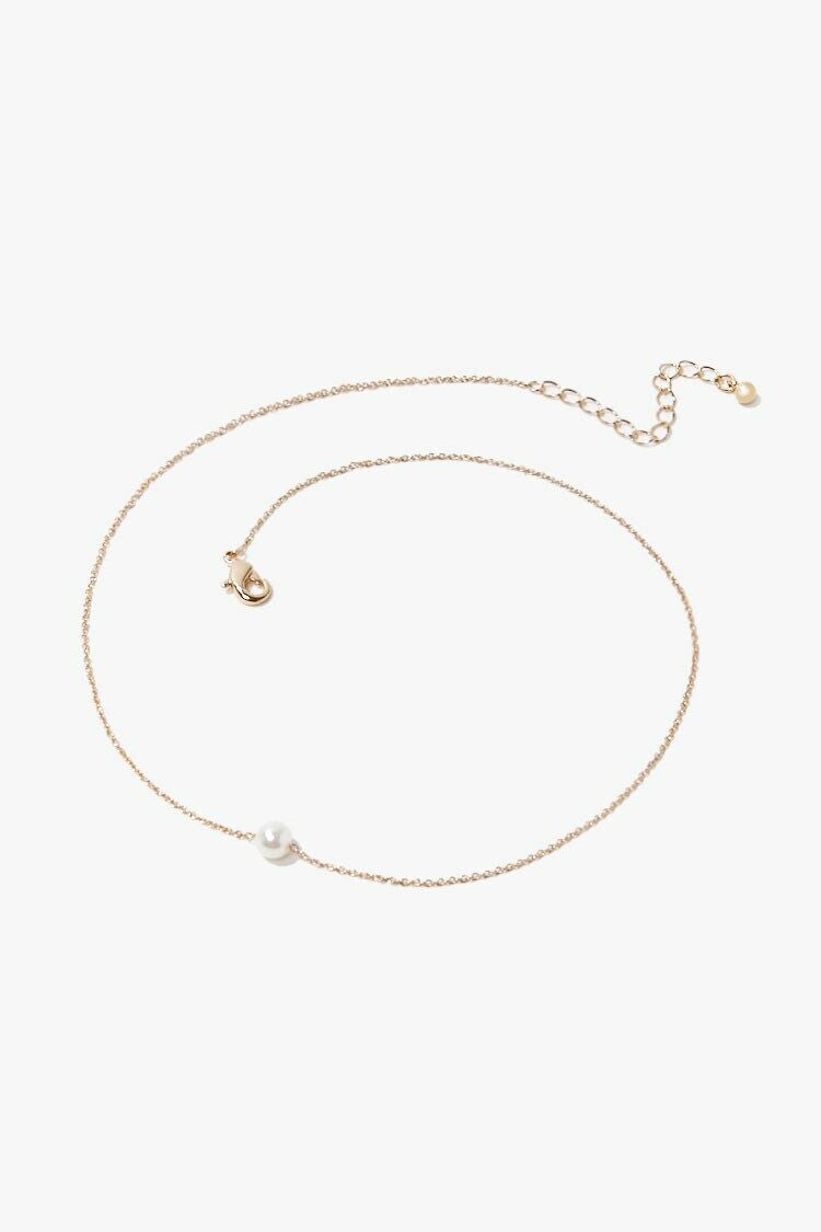Faux Pearl Charm Necklace