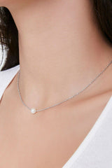 Faux Pearl Charm Necklace