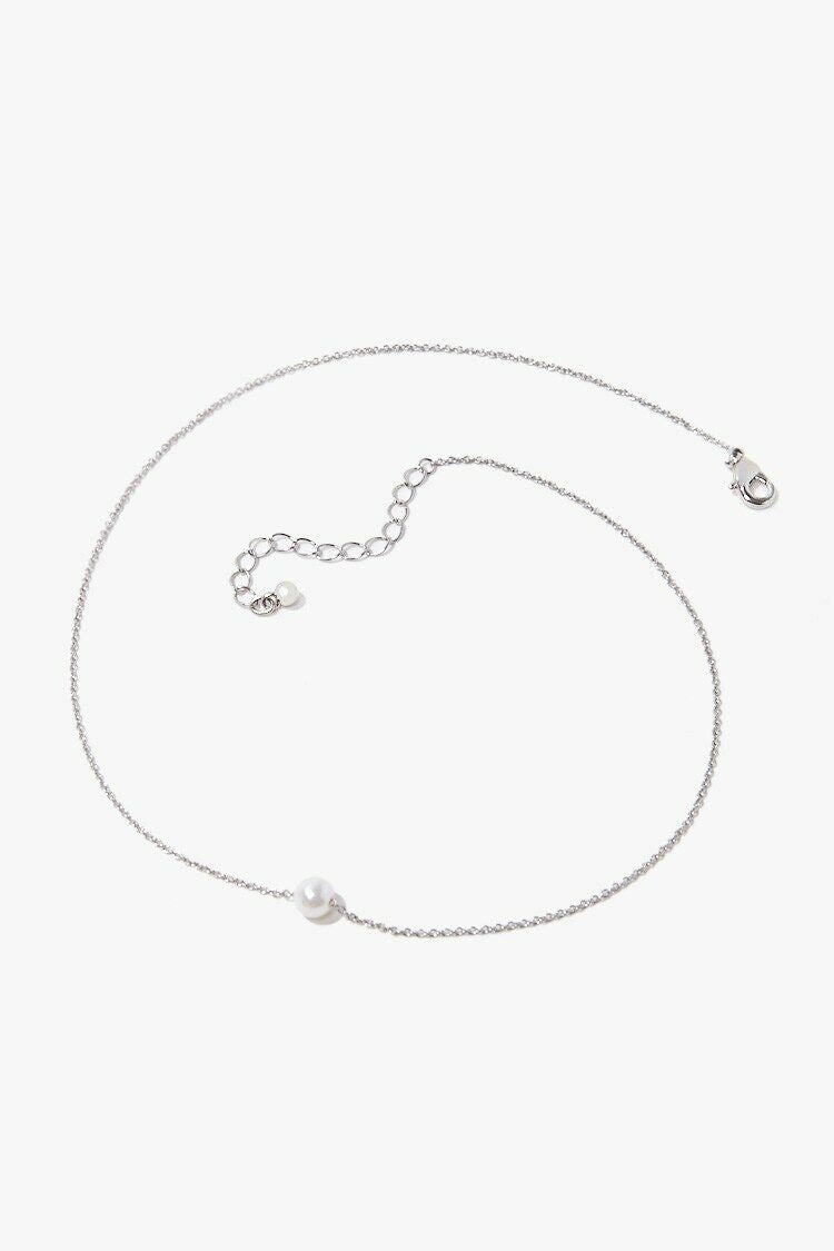 Faux Pearl Charm Necklace