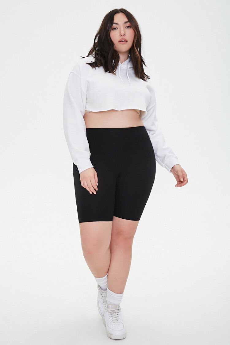 Plus Size High-Rise Biker Shorts