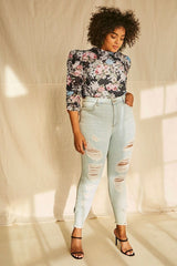 Plus Size Floral Chiffon Top