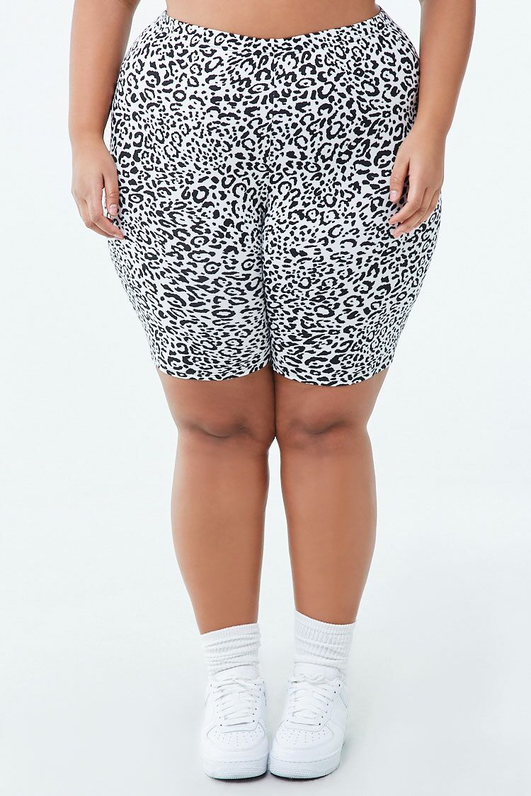Plus Size Jaguar Biker Shorts