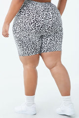 Plus Size Jaguar Biker Shorts