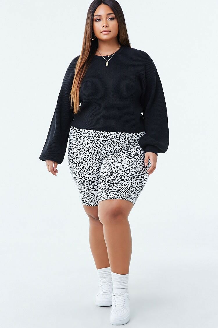 Plus Size Jaguar Biker Shorts