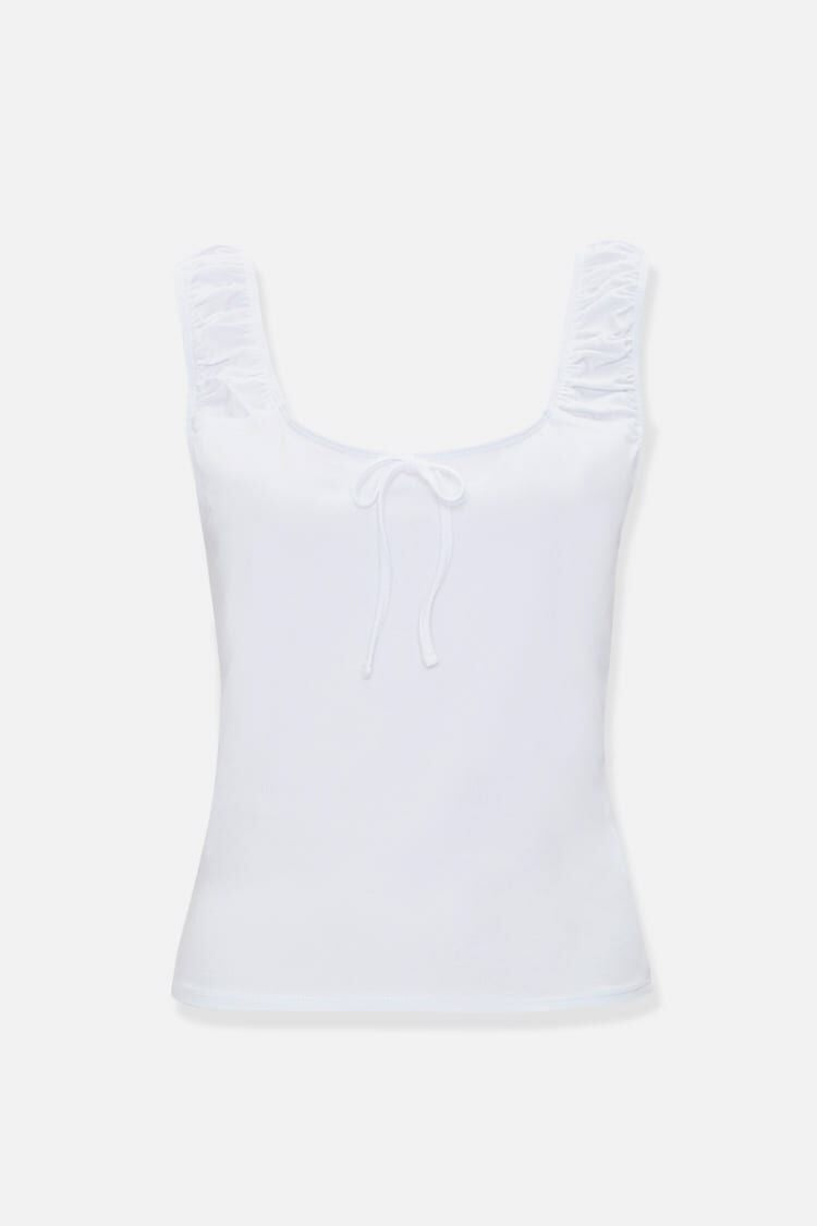 Ruched-Strap Tank Top