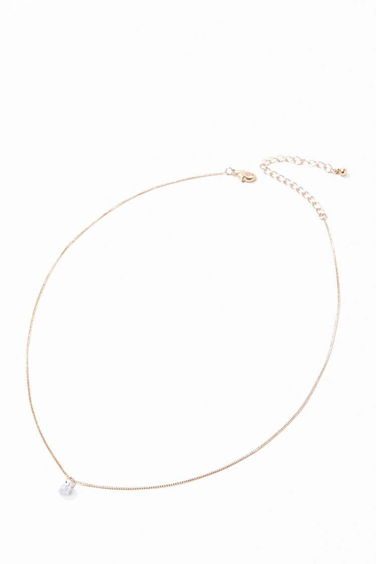 CZ Stone Charm Necklace