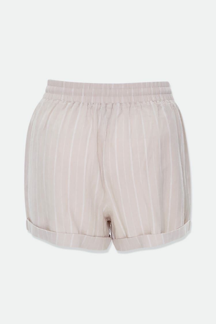 Plus Size Linen-Blend Striped Shorts