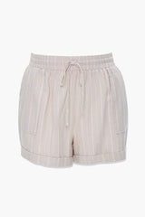 Plus Size Linen-Blend Striped Shorts