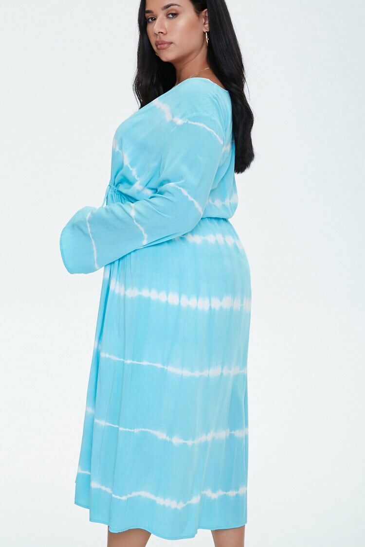 Plus Size Tie-Dye Kimono