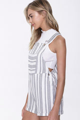 Striped Y-Back Overall Shorts