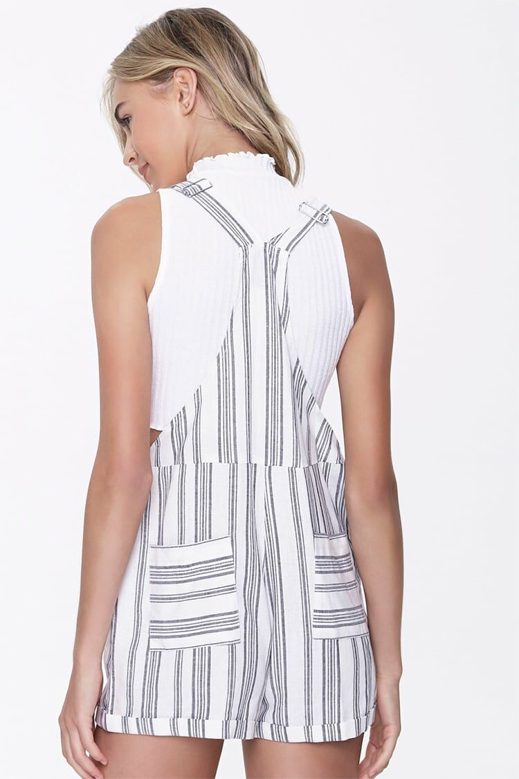 Striped Y-Back Overall Shorts