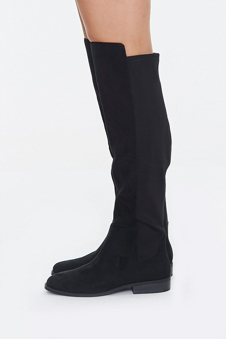 Faux Suede Knee-High Boots