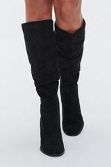 Faux Suede Knee-High Boots
