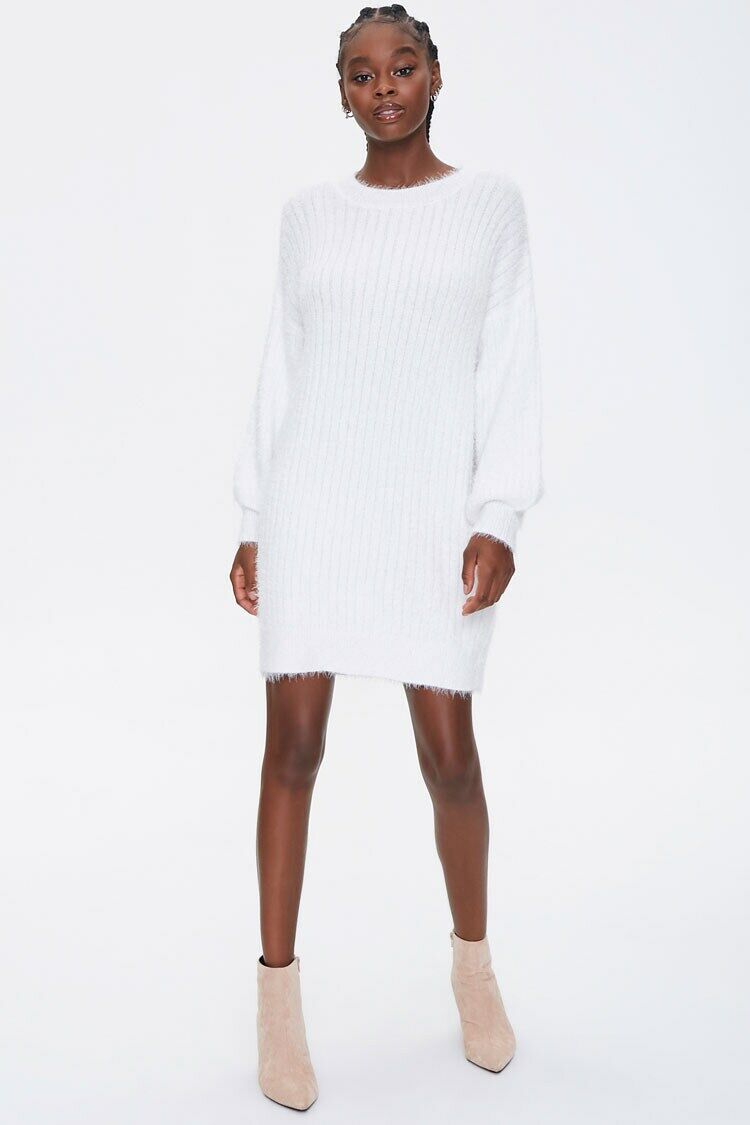 Fuzzy Knit Sweater Dress