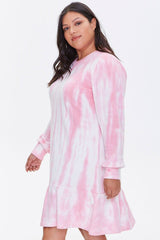Plus Size Tie-Dye Sweatshirt Dress