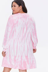 Plus Size Tie-Dye Sweatshirt Dress