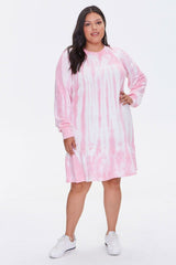Plus Size Tie-Dye Sweatshirt Dress