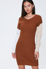 Colorblock Twist-Front Dress