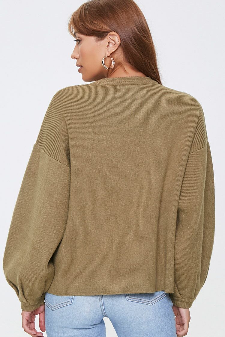 Ribbed Drop-Sleeve Sweater