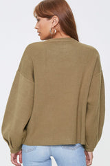 Ribbed Drop-Sleeve Sweater