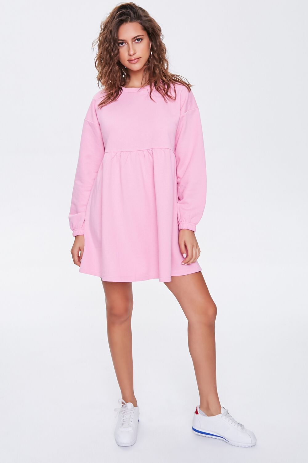 Fleece Drop-Sleeve Mini Dress