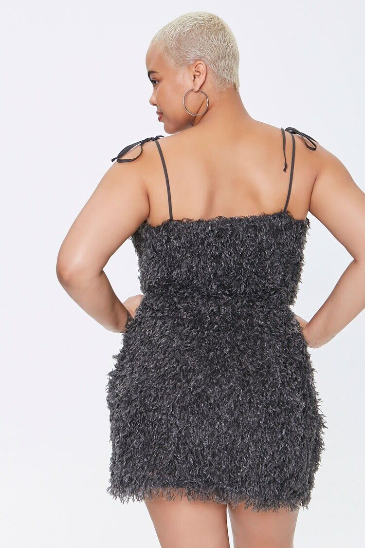 Plus Size Feathered Cami Mini Dress
