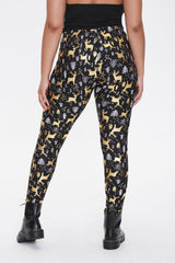 Plus Size Reindeer Print Leggings
