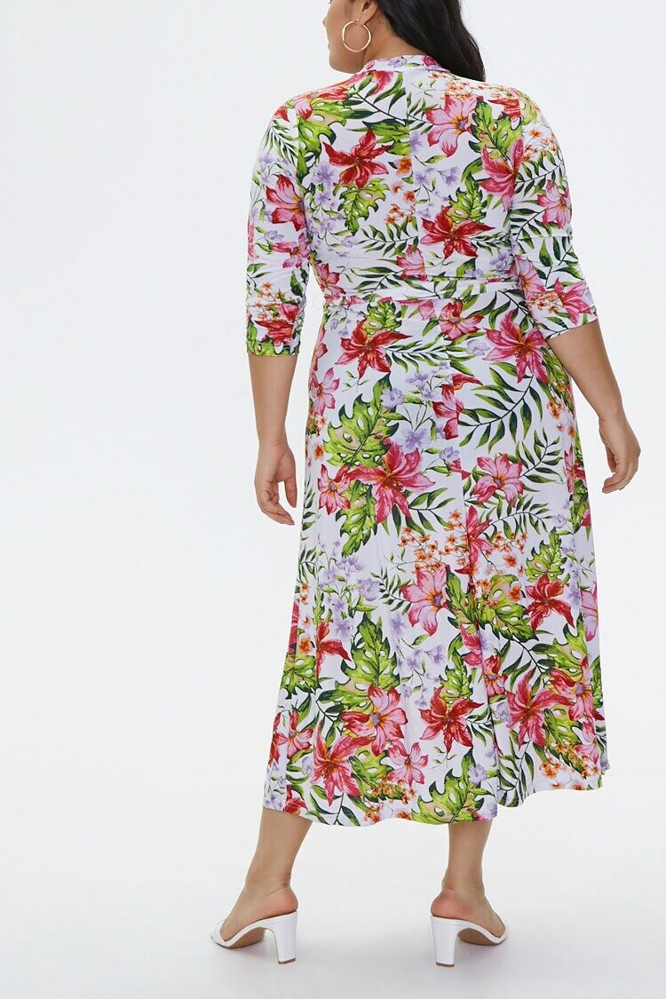 Plus Size Tropical Floral Dress