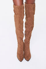 Faux Suede Block Heel Boots