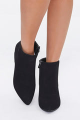 Faux Suede Block Heel Booties