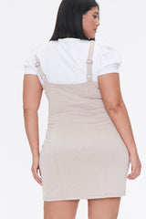 Plus Size Zippered Pinafore Dress
