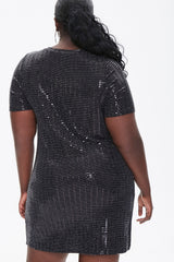 Plus Size Sequin Mini Dress
