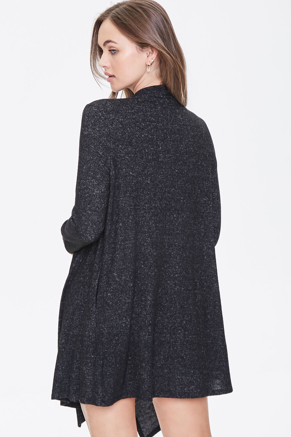 Heathered Draped-Front Robe