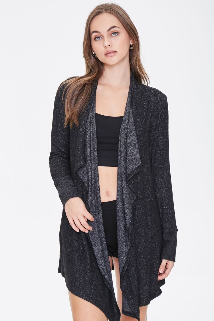 Heathered Draped-Front Robe