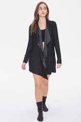 Heathered Draped-Front Robe
