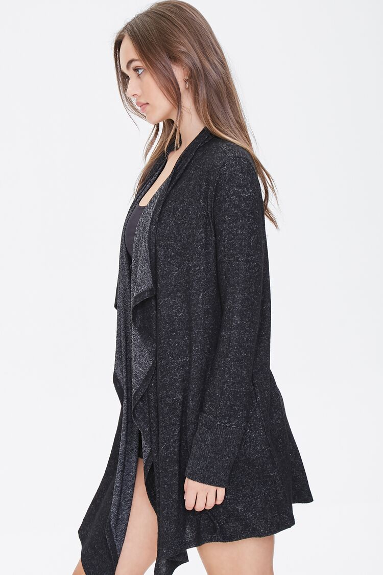 Heathered Draped-Front Robe