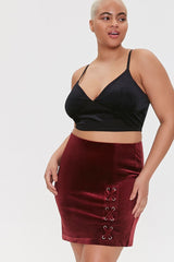 Plus Size Velvet Skort
