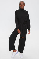 Tie-Waist Mock Neck Top