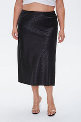 Plus Size Leopard Print Skirt