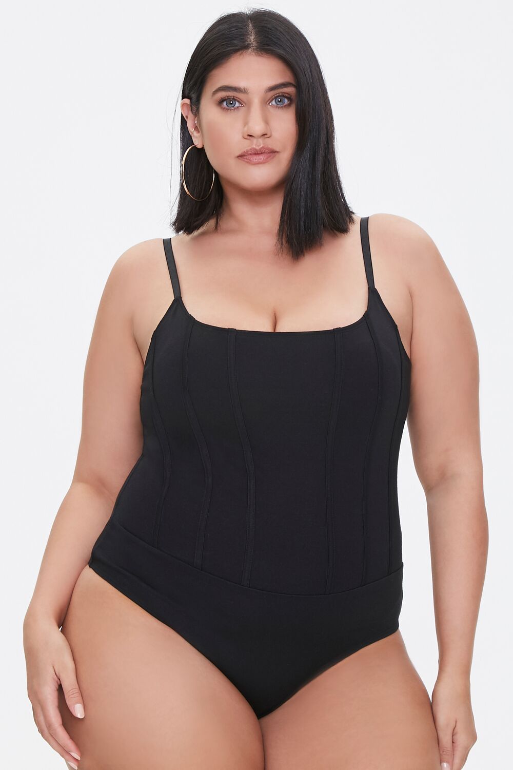 Plus Size Seamed Cami Bodysuit