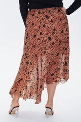 Plus Size Spotted Maxi Skirt