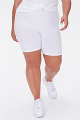 Plus Size Basic Cotton Biker Shorts