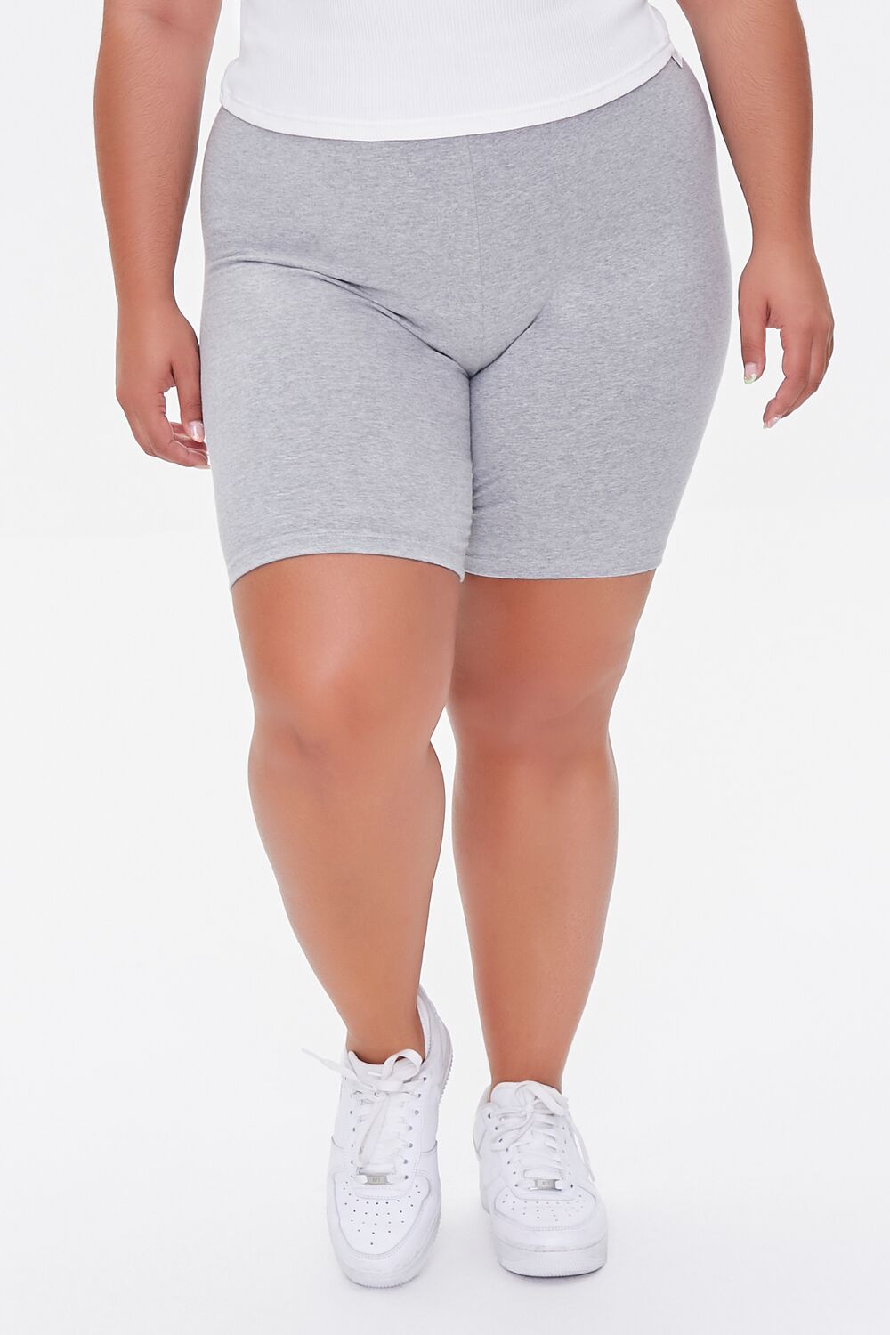 Plus Size Basic Cotton Biker Shorts
