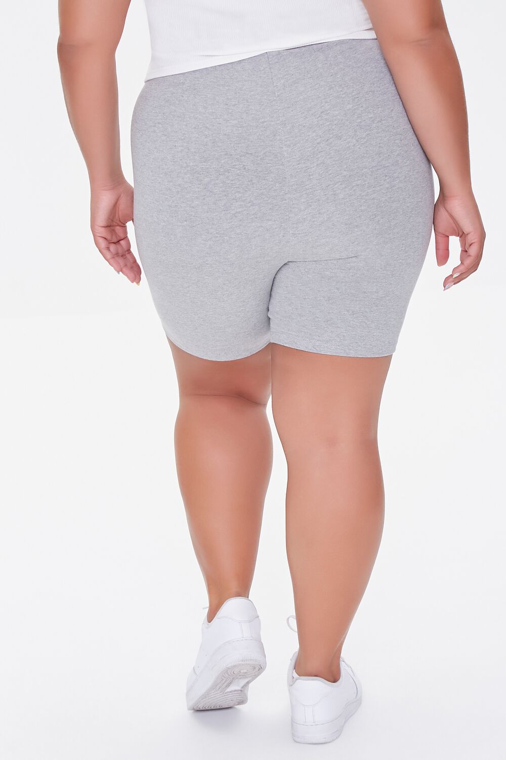 Plus Size Basic Cotton Biker Shorts