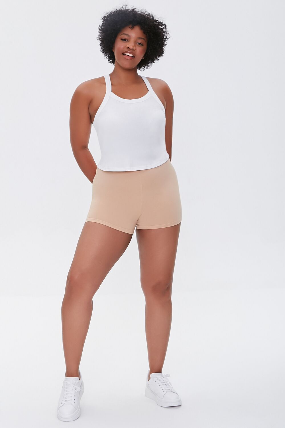 Plus Size Basic Cotton Hot Shorts